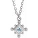 Ladies Natural Diamond Bezel-Set Beaded Necklace (I1, G-H) — 14K White Gold