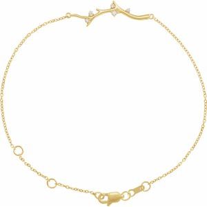 Ladies Natural Diamond Branch Bar 6 1/2-7 1/ Bracelet (I1, G-H) — 14K Yellow Gold