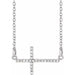 Ladies Natural Diamond Sideways Cross Necklace (I1, G-H) — Sterling Silver