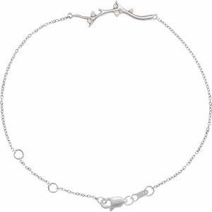 Ladies Natural Diamond Branch Bar 6 1/2-7 1/ Bracelet (I1, G-H) — Sterling Silver