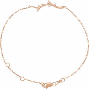Ladies Natural Diamond Branch Bar 6 1/2-7 1/ Bracelet (I1, G-H) — 14K Rose Gold
