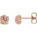Ladies Natural Diamond Knot Earrings — 14K Rose Gold