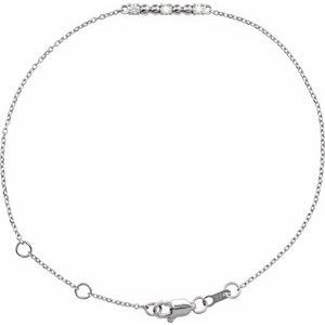 Ladies Natural Diamond Beaded Bar 6 1/2-7 1/ Bracelet (I1, G-H) — Sterling Silver