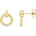 Ladies Natural Diamond Circle Earrings — 14K Yellow Gold