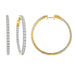 LADIES HOOP EARRINGS 5.00CT ROUND DIAMOND 14K YELLOW GOLD (SI QUALITY)