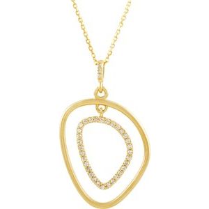 Ladies Natural Diamond Open Silhouette Necklace (I1, G-H) — 14K Yellow Gold