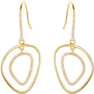 Ladies Natural Diamond Earrings — 14K Yellow Gold