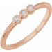 Ladies Rose-Cut Natural Diamond Stackable Ring (SI2-SI3, GHI) — 14K Rose Gold