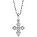 Ladies Natural Diamond Petite Cross Necklace (I1, G-H) — 14K White Gold