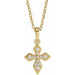 Ladies Natural Diamond Petite Cross Necklace (I1, G-H) — 14K Yellow Gold