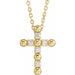 Ladies Natural Diamond Beaded Cross Necklace (I1, G-H) — 14K Yellow Gold