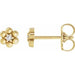 Ladies Natural Diamond Beaded Daisy Earrings — 14K Yellow Gold