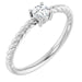 Ladies Diamond Solitaire Rope Ring (SI2-SI3, G-H) — Platinum