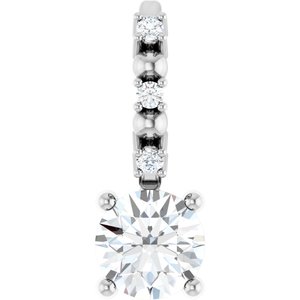 Ladies Natural Diamond Charm/Pendant (Si2-Si3, G-H) — Platinum
