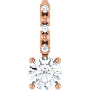 Ladies Natural Diamond Charm/Pendant (I1, G-H) — 14K Rose Gold