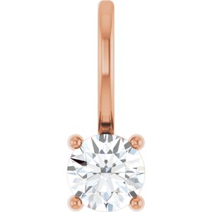 Ladies Natural Diamond Solitaire Charm/Pendant (I1, G-H) — 14K Rose Gold