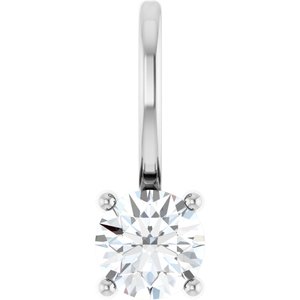 Ladies Natural Diamond Solitaire Charm/Pendant (I1, G-H) — Sterling Silver