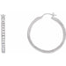 Ladies Natural Diamond Hoop Earrings (I1) — 14K White Gold