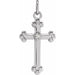 Ladies Natural Diamond Cross Pendant — 14K White Gold