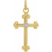 Ladies Natural Diamond Cross Pendant — 14K Yellow/White Gold