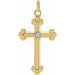 Ladies Natural Diamond Cross Pendant — 14K Yellow/White Gold