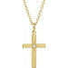 Ladies Natural Diamond Youth Cross Necklace (I1, G-H) — 14K Yellow Gold