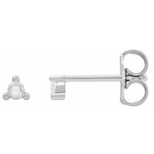Ladies Rose-Cut Natural Diamond Earrings — Platinum