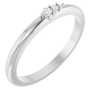 Ladies Natural Diamond Graduated Stackable Ring (SI2-SI3, G-H) — Platinum