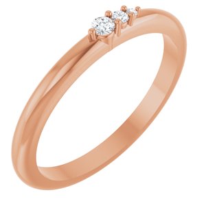 Ladies Natural Diamond Graduated Stackable Ring (I1, G-H) — 14K Rose Gold
