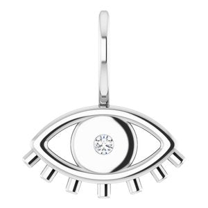 Ladies Natural Diamond Evil Eye Charm/Pendant (Si2-Si3, G-H) — Platinum