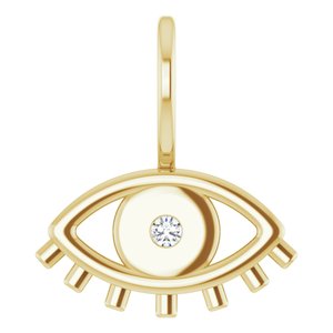 Ladies Natural Diamond Evil Eye Charm/Pendant (I1, G-H) — 14K Yellow Gold