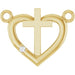 Ladies Natural Diamond Heart Cross Necklace Center (I1, G-H) — 14K Yellow Gold