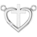 Ladies Natural Diamond Heart Cross Necklace Center (I1, G-H) — Sterling Silver