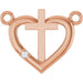 Ladies Natural Diamond Heart Cross Necklace Center (I1, G-H) — 14K Rose Gold