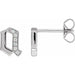 Ladies Natural Diamond Gothic Initial A Earring (I1, H+) — 14K White Gold