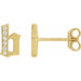 Ladies Natural Diamond Gothic Initial B Earring (I1, H+) — 14K Yellow Gold