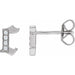 Ladies Natural Diamond Gothic Initial C Earring (I1, H+) — 14K White Gold
