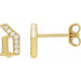 Ladies Natural Diamond Gothic Initial D Earring (I1, H+) — 14K Yellow Gold