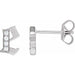 Ladies Natural Diamond Gothic Initial E Earring (I1, H+) — 14K White Gold