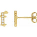 Ladies Natural Diamond Gothic Initial F Earring (I1, H+) — 14K Yellow Gold