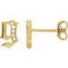 Ladies Natural Diamond Gothic Initial G Earring (I1, H+) — 14K Yellow Gold