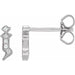 Ladies Natural Diamond Gothic Initial J Earring (I1, H+) — 14K White Gold