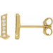Ladies Natural Diamond Gothic Initial L Earring (I1, H+) — 14K Yellow Gold