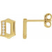 Ladies Natural Diamond Gothic Initial O Earring (I1, H+) — 14K Yellow Gold