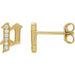 Ladies Natural Diamond Gothic Initial P Earring (I1, H+) — 14K Yellow Gold