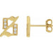Ladies Natural Diamond Gothic Initial S Earring (I1, H+) — 14K Yellow Gold