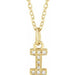 Ladies Natural Diamond Petite Initial I Necklace (I1, H+) — 14K Yellow Gold