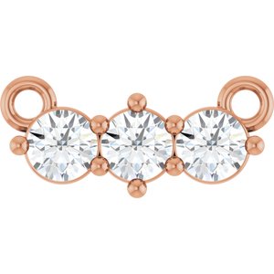 Ladies Three-Stone Bar Necklace or Center (I1, G-H) — 14K Rose Gold