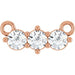 Ladies Three-Stone Bar Necklace or Center (I1, G-H) — 14K Rose Gold