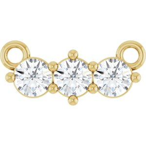 Ladies Three-Stone Bar Necklace or Center (I1, G-H) — 14K Yellow Gold